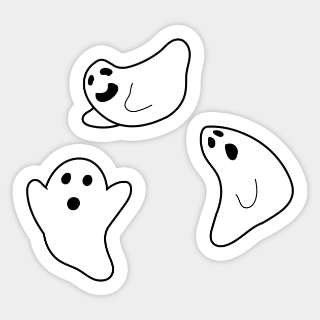 Three ghost print Sticker by Cathalo